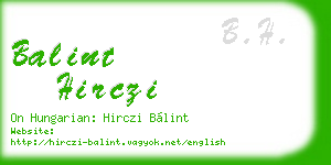 balint hirczi business card